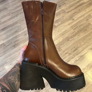 UNIF Brown Parker Boots